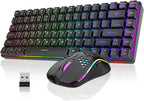RedThunder K84 Wireless Keyboard and Mouse Combo, Rainbow Backlit Rechargeable by RedThunder