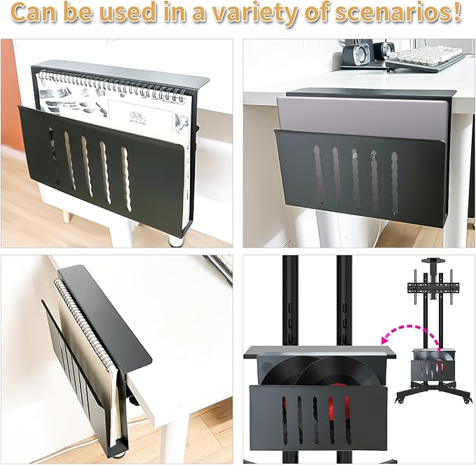 Desk Side Storage, Under Desk Storage, No Drill Steel Hanging Desk Organizer - Image 7