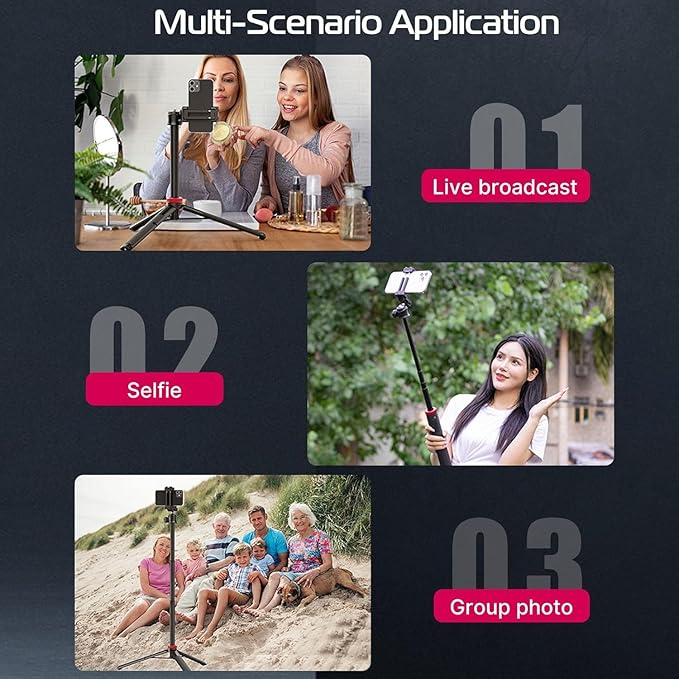 ULANZI MT-44 Extendable Phone Tripod, 360° Ball Head Camera Tripod - Image 5