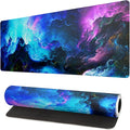 Dazzling Galaxy Gaming Mouse Pad 31.5x11.8 Inch Blue Purple Galaxy Nebula by Siski