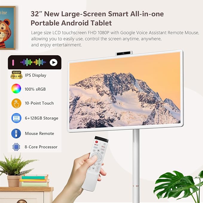 OFD 32 Inch Portable Smart TV FHD 1080P IPS Touchscreen, Running Android 15 OS - Image 2