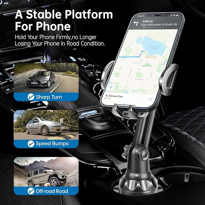 TOPGO Cup Phone Holder for Car, Car Cup Phone Mount, Compatible - Image 3