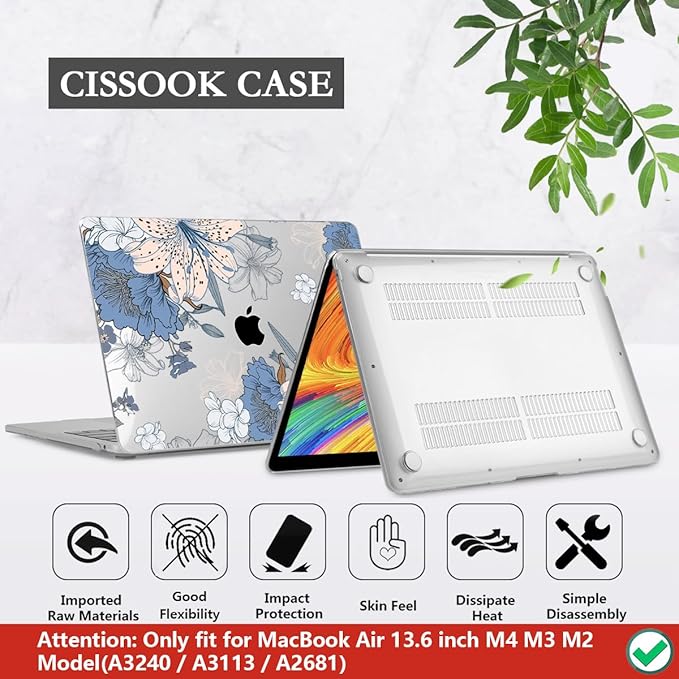 CISSOOK Compatible with MacBook Air 13.6 inch Case 2025 2024 2022 Release A3240 - Image 6