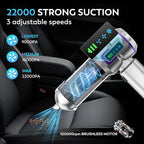 Car Vacuum Cleaner, 22000PA High Power Portable Handheld Car Vacuum & Air Duster - Image 2