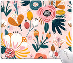 Pink Cute Flower Mouse Pad, Floarl Mouse Pad Custom Design, Square Waterproof by DUADELI