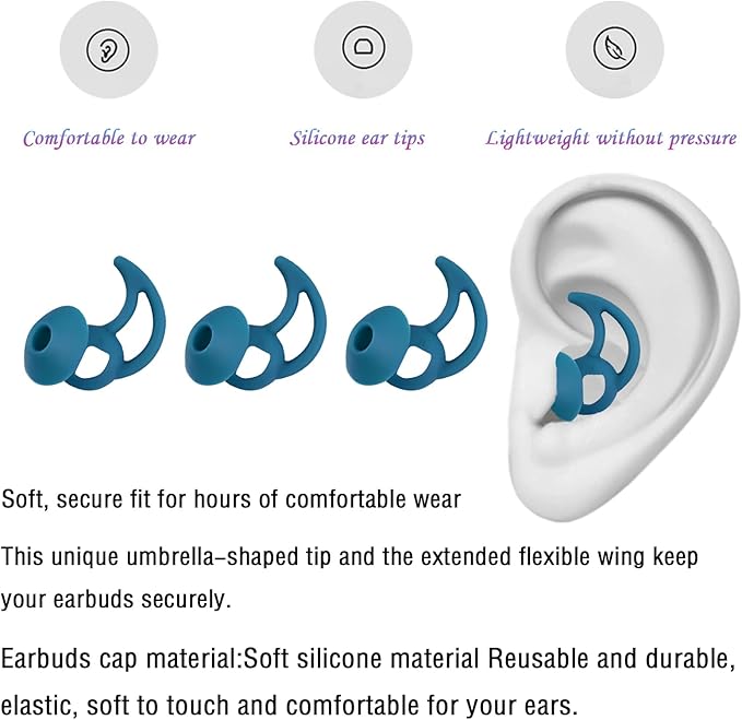 Medium Earbud Tips Silicone Replacement Ear Tips Compatible - Image 5