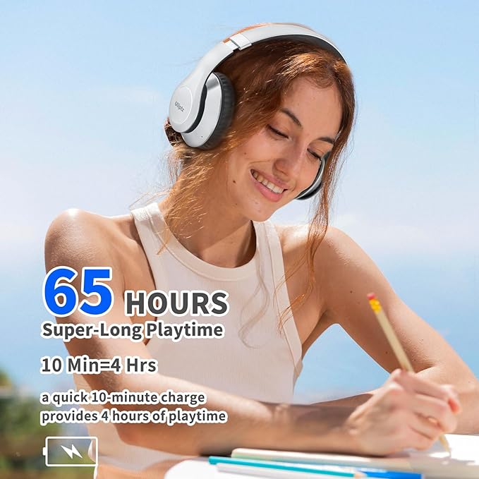 Uliptz Wireless Bluetooth Headphones, 65H Playtime, 6 EQ Sound Modes, HiFi - Image 5