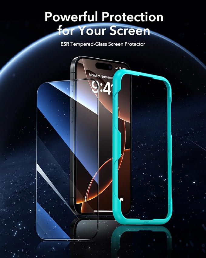 ESR 3 Pack for iPhone 16 Pro Screen Protector, Tempered Glass Film - Image 2