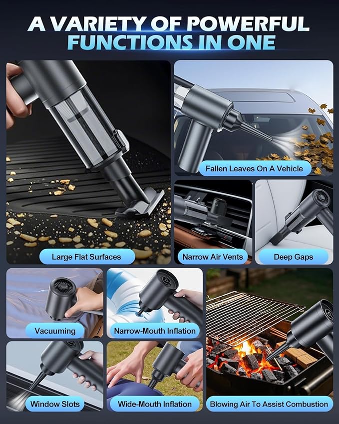 Handheld Car Vacuum Cleaner, 15000PA Car Vacuum Cleaner and Air Duster - Image 3