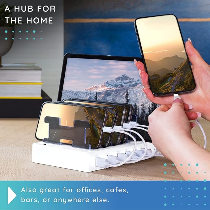 Charging Station for Multiple Devices – 6-Port USB Charging Dock for Apple & - Image 5