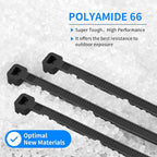 800 PCS Black Zip Ties Assorted Sizes 8+12+14+18 Inch Self-locking Nylon Cable - Image 3