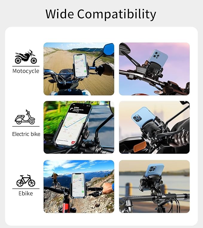 Kewig Motorcycle Phone Mount Holder- Bike Phone Mount Handlebar Clamp, Bicycle - Image 7