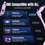 USB C Cable, 240W 4 in 1 Charging Cable 4FT, Charging Cable Fast Charging & - Image 7