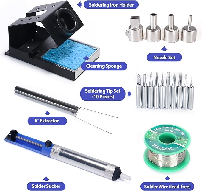 YIHUA 8786D I 2 in 1 Hot Air Rework and Soldering Iron Station - Image 7