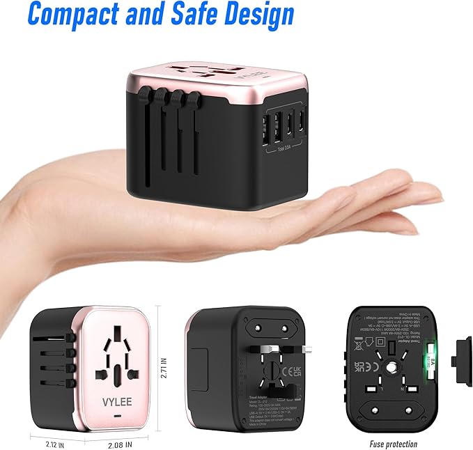 Universal International Power Travel Plug Adapter, 5 in 1 European Travel Plug - Image 5