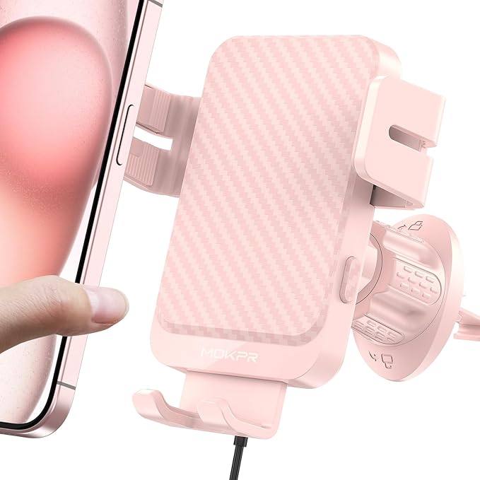 Wireless Car Charger, MOKPR 15W Fast Charging Auto-Clamping Car Charger Phone by MOKPR
