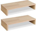 TEAMIX 2 Pack Monitor Stand Riser-20 inch, Wooden Desktop Riser by TEAMIX