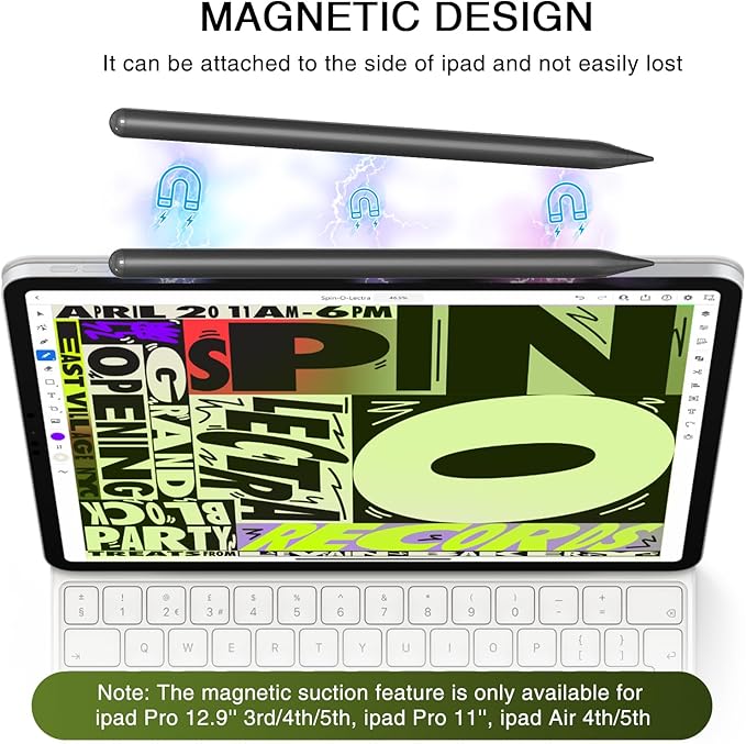 Pen for iPad 2018-2025, HATOKU 15 Mins Fast Charging Pencil 1st Gen - Image 3