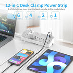 Clamp Power Strip Tall, 40W Fast Charging Station, Desk Mount Desk Shelf - Image 2