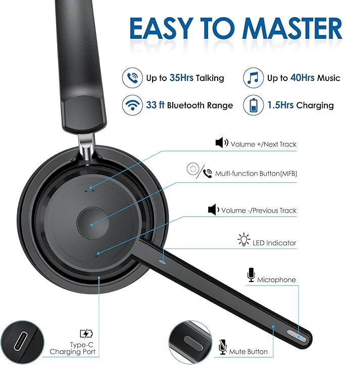 Bluetooth Headset, Wireless Headphone - Image 3