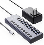 ACASIS 10 Ports 60W USB C 3.2 Hub, 10Gpbs Data Transfer, 20V/3A Power Adapter by ACASIS