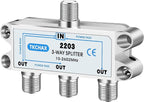 3 Way Coaxial Cable Splitter, Support 10-2602MHz, RG6 Compatible, Nickel-Plated by TKCHAX