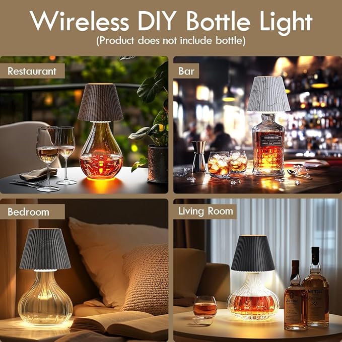 WILIT Wireless Lamp Shades for Liquor Bottle Lights, 3 Level Brightness - Image 3