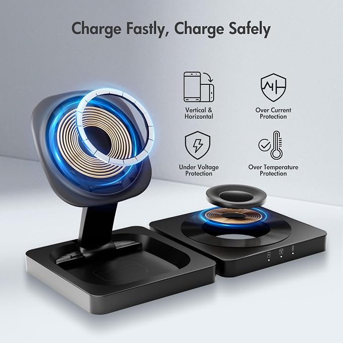 Magnetic Wireless Charger for iPhone: 3 in 1 for Travel 15W Fast Charging Pad - Image 6