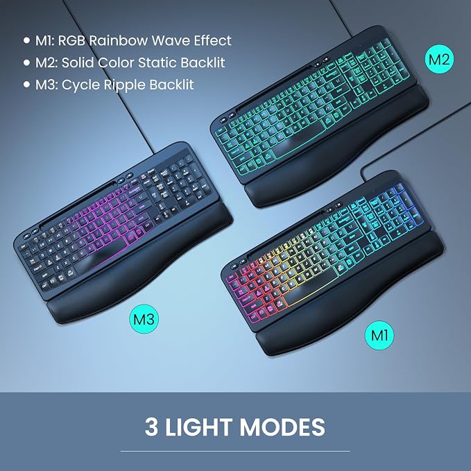 Ergonomic Backlit Keyboard - Image 4