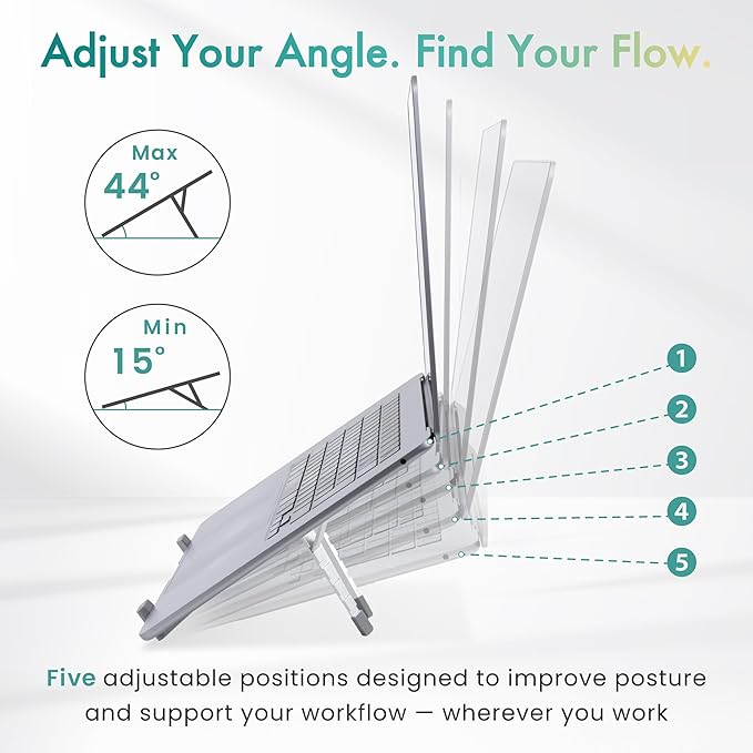 BELLEMOND | X-Shape Laptop Stand – Adjustable Aluminum Riser, 5 Height Levels - Image 5