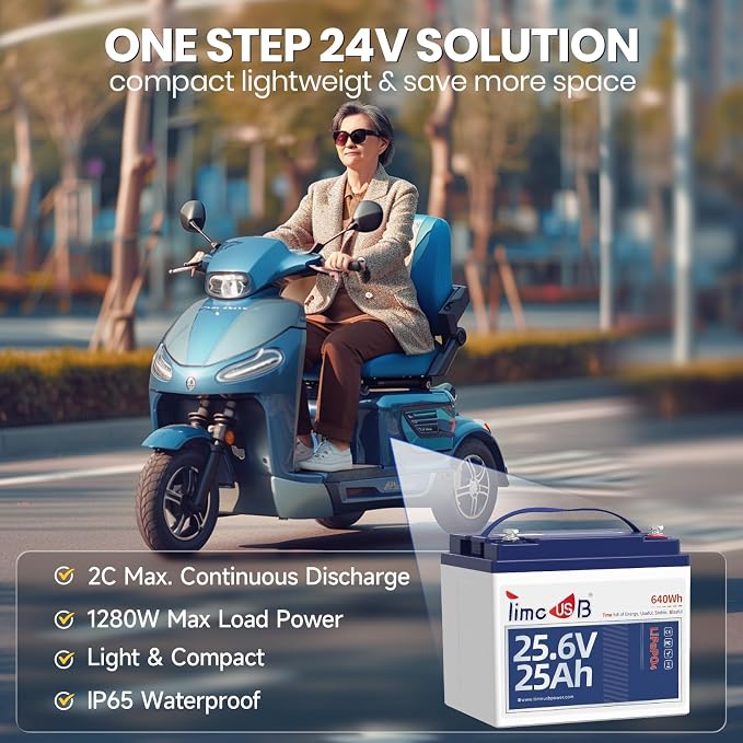 24V 25Ah LiFePO4 Battery, 2C High Discharge Rate Built-in 50A BMS 640Wh Lithium - Image 7