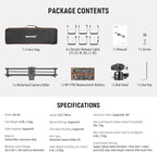 NEEWER 31.5"/80cm Motorized Camera Slider, App Wireless Control DSLR Carbon - Image 7