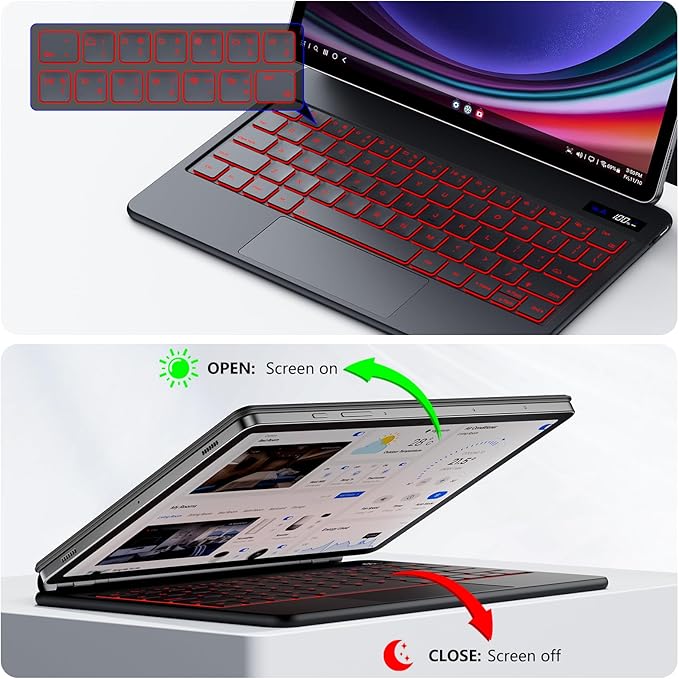 Magentic Keyboard Case for Samsung Galaxy Tab S10+/ S9+ /S9 FE+/S8+/S7+/S7 FE - Image 5