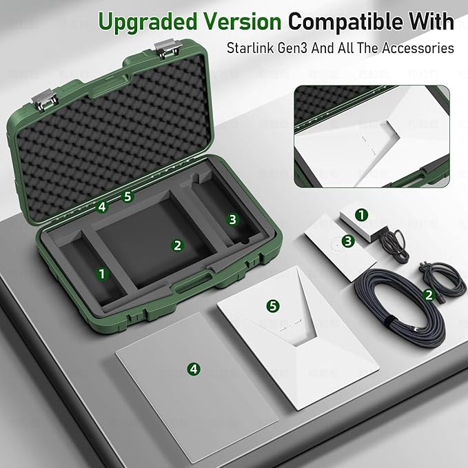 Starlink Gen 3 Standard Hard Carrying Case – Waterproof Travel EVA Storage Box - Image 2