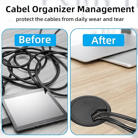 40 Pack 2 Inch Desk Grommet, Plastic Cable Hole Cover Bulk - Image 4