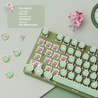 EWEADN V20 Green Typewriter Keyboard, 87 Keys Backlit Typewriter Style - Image 4
