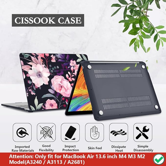CISSOOK Compatible with MacBook Air 13.6 inch Case 2025 2024 2022 Release Model - Image 6