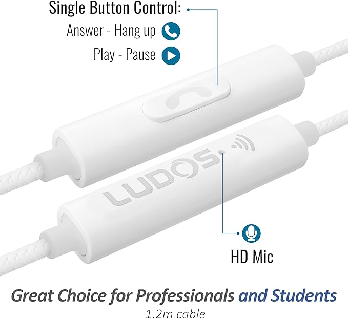 LUDOS Clamor Wired Earbuds in-Ear Headphones, 5 Years Warranty, Earphones - Image 6