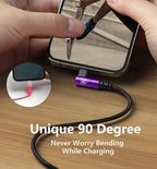 90 Degree iPhone Charger Cables 6FT, USB C to Lightning Cable 3Pack Fast - Image 7