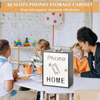 Cell Phone Holder Classroom 36 Slots Wooden Cell Phone Storage Cabinet Pocket - Image 6