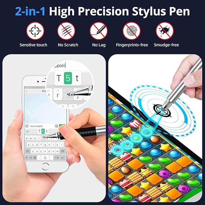 Capacitive Stylus Pen, Fibre Tips Universal Touch Screens Stylist, Fine Point - Image 2