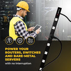 12 Outlets 4 Feet Body Heavy Duty Metal Surge Protector Power Strip - Image 2