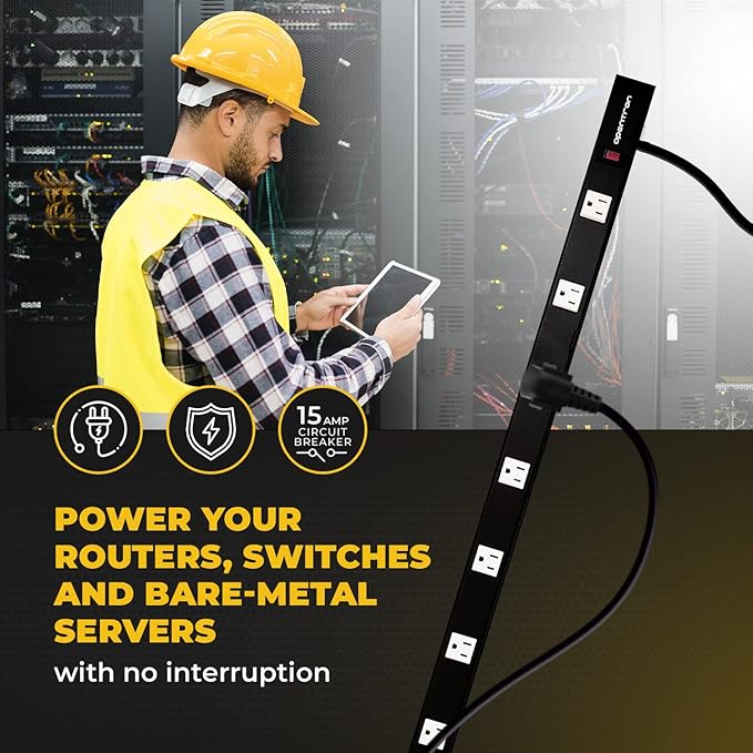 12 Outlets 4 Feet Body Heavy Duty Metal Surge Protector Power Strip - Image 6
