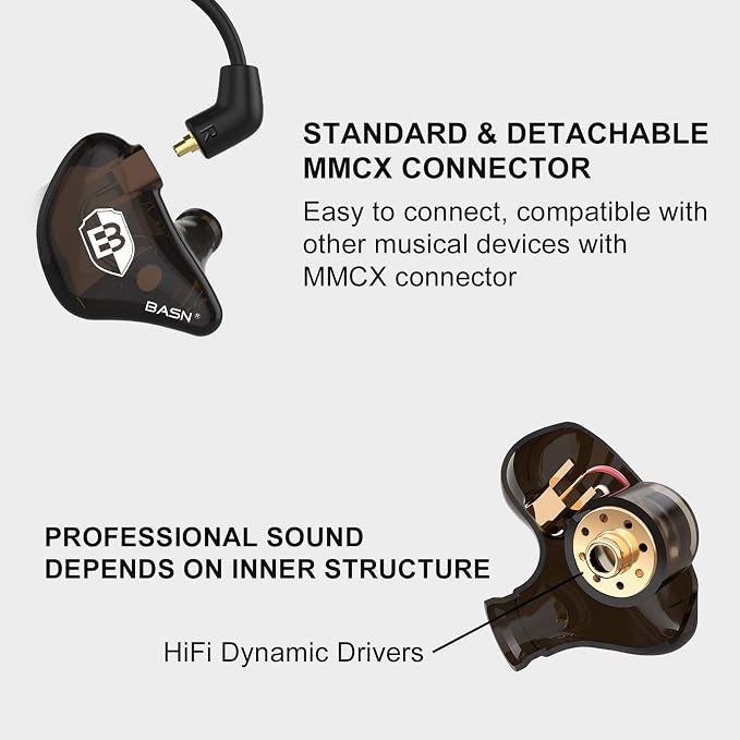 BASN in Ear Monitor Headphones for Musicians, Bsinger 2nd Generation Sound - Image 5