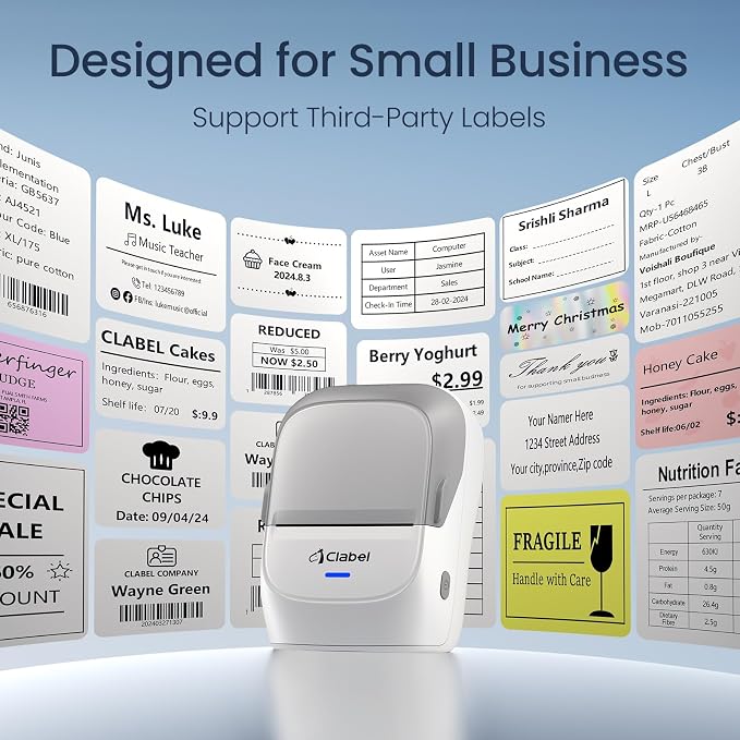 CLABEL Thermal Label Maker Machine: 221B Bluetooth Label Maker Mini Sticker - Image 2