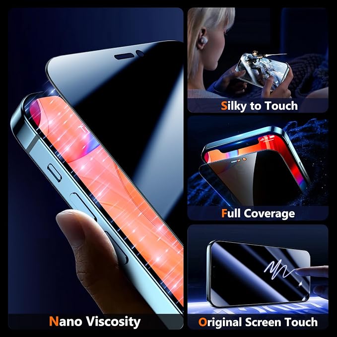 UniqueMe for iPhone 12 / iPhone 12 Pro Privacy Screen Protector - Image 7