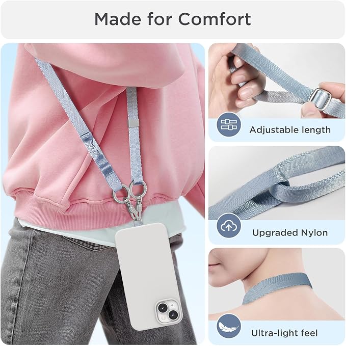Phone Lanyard 2 in 1, Anti Theft Phone Strap Crossbody - Image 6