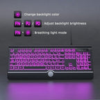 Large Print Backlit Computer Keyboard, USB Full Size Wired Keyboards - Image 5