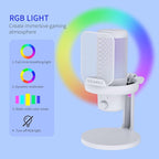 FEELWORLD VM1 White Gaming PC USB Microphone Condenser Mic - Image 4