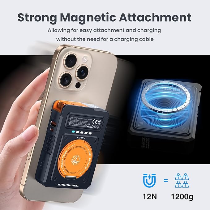 for Magsafe Battery Pack 10000mAh, 5-in-1 Magnetic Power Bank Built in AC Plug - Image 5